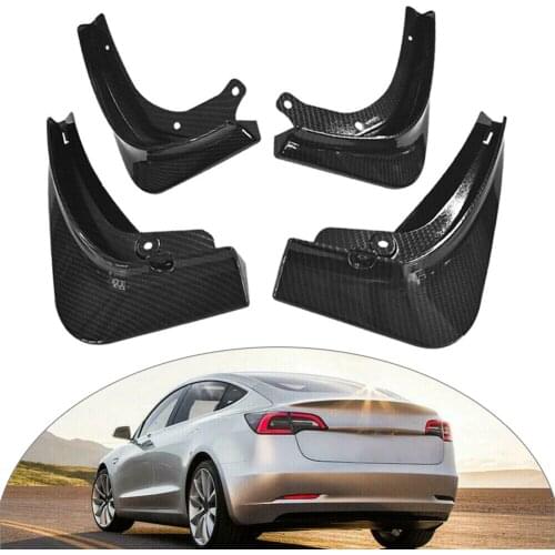 Car Mud Flaps For Tesla Model 3 2017 2018 2019 ABS Carbon Fiber MudFlaps Splash Guard Fender Mudguard 4Pcs/Set