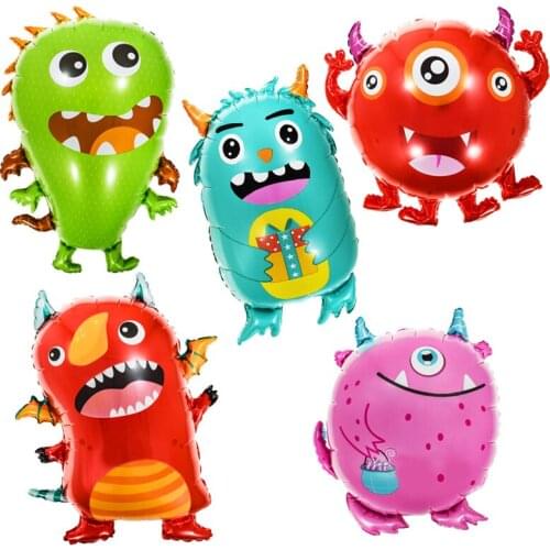 5pcs/Lot Alien Cartoon Monster Helium Balloons Cute Germs Balloon Recovery Healing Theme Party Decorations Baby Shower Kids Toys