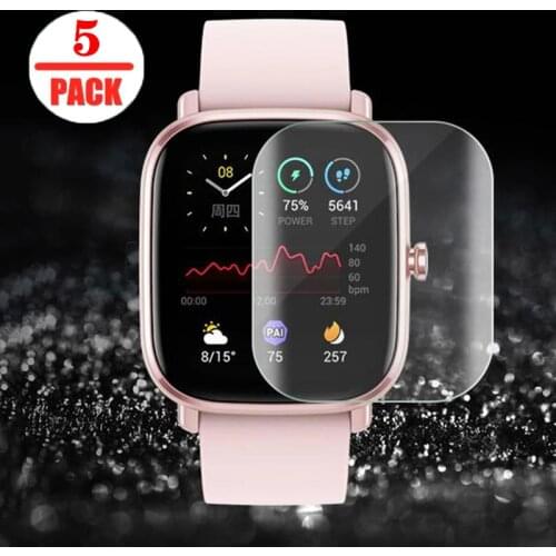 5pcs Soft Protector Film for Xiaomi Huami Amazfit GTS 2 Mini GTS2 2e Smart Watch Screen Protector GTS2 GTS2e not Tempered Glass