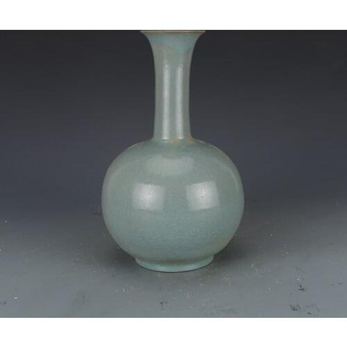 Antique SongDynasty porcelain vase,Ru Kiln blue glaze bottle,Hand crafts,Decoration,collection & adornment