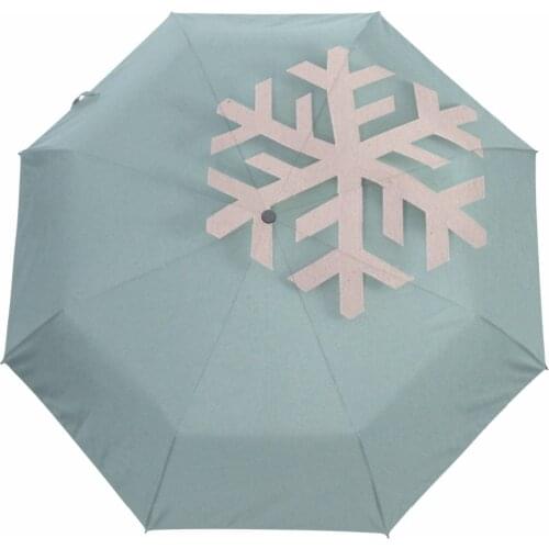 Snowflake Printed Automatic Umbrella Windproof Women Umbrella New Three Folding Umbrellas Male/Female Commercial Paraguas
