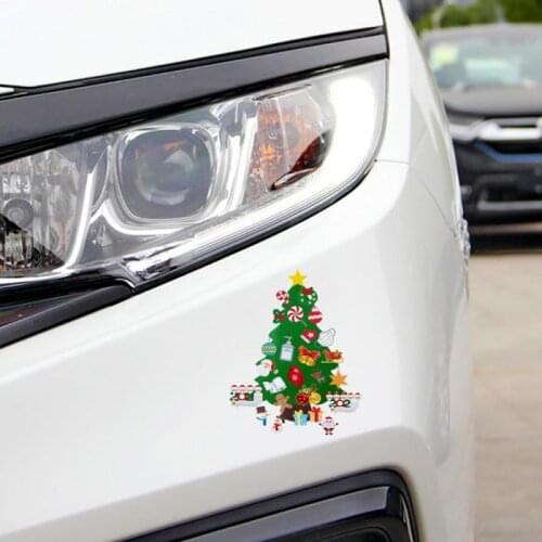 Christmas Tree Car Stickers Door Adhesive Paper Self-Adhesive Shopping Mall Shop Sliding Door Stickers Christmas Ornaments