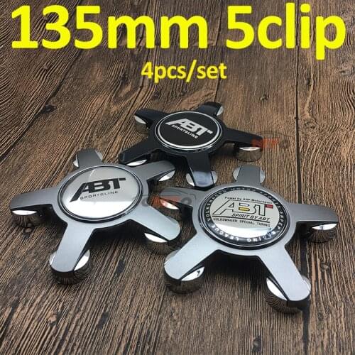 Car Styling 4pcs/set ABT logo 56mm 60mm 64mm 135mm Wheel Rim Badge Covers Wheel Hub Cap ABS/PVC for Passat B6 B7 Tiguan CC