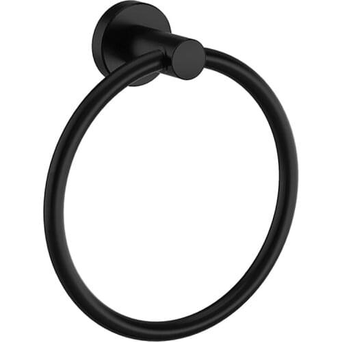 Black Towel Ring Hand Towel Rack Bathroom Towel Rack Wall Hanging Bathroom Hardware Simple Round Towel Rack CNIM Hot