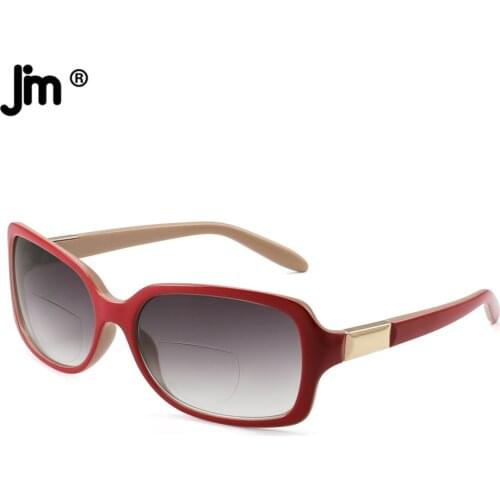 JM Square Bifocal Sunglasses Reader Women Gradient Lens Sun Reading Glasses