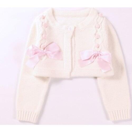 Kids Girls Cardigan Short Sweaters Spring Autumn Baby Girl Solid Cotton Sweater Jacket Children Knitted Kids Sweaters Girls