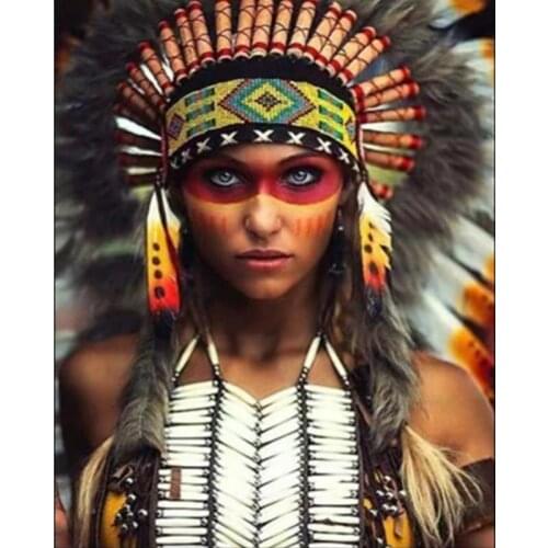 Painting By Numbers DIY Dropshipping 40x50 50x65cm Mysterious indigenous Figure Canvas Wedding Decoration Art picture Gift