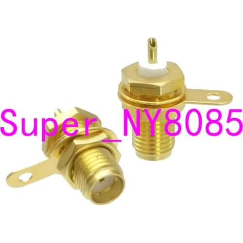 10pcs connector SMA female bulkhead PTFE solder cup deck mount straight