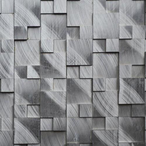 Aluminum alloy metal 3D mosaic tiles HMM1004 for backsplash kitchen wall sticker bathroom floor tile free shipping