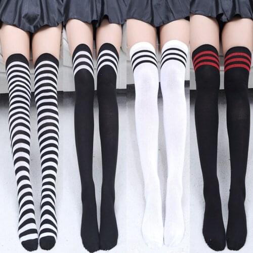 Fashion Ladies Knitting Longstockings Women Over Knee Socks Cotton Blended Thigh High Thick Lovely Girl Knee High Socks