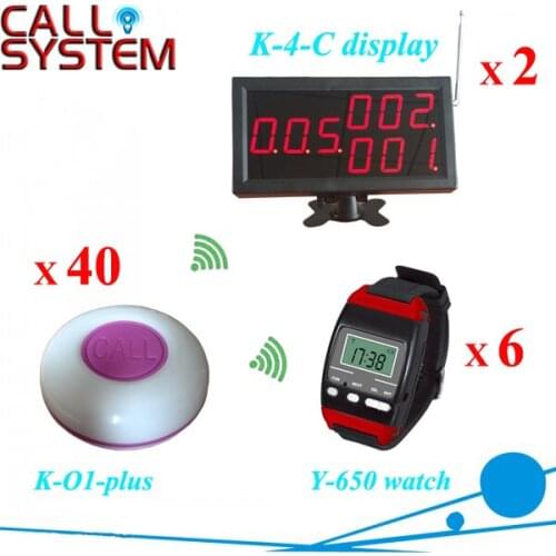 One set Service paging caller system for cafe house (2 receivers 6 waiter watches 60 transmitters)
