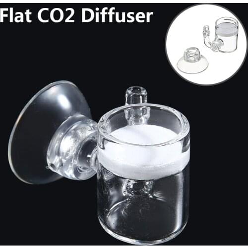 Flat CO2 Diffuser Flat Aquarium Fish Tank Pollen CO2 Diffuser Glass Ceramic+Suction Cups For Fish Tank Supplies