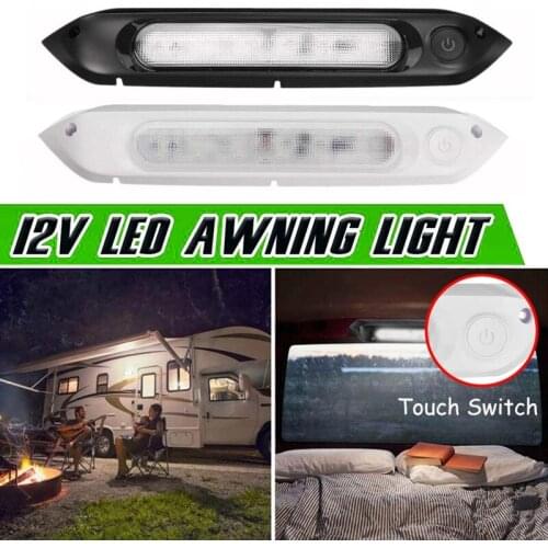 RV LED Awning Light 12-28V SMD 8W Waterproof Porch Light Interior Wall Lamp with Contact Switch for Camper Caravan