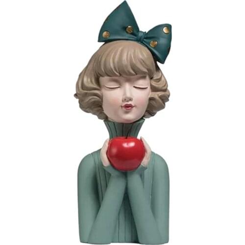 Modern Resin Girl Statue Nordic Sculpture Room Table Decorative Figurine Art For Home Office Decors Ornament Gift