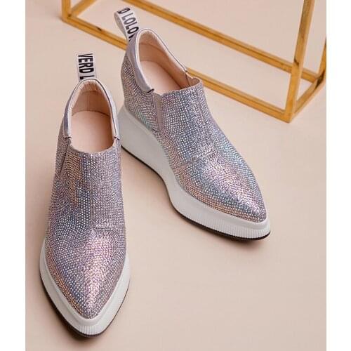 Zapatos mujer new spring flat platform shoes womens loafers genuine leather Thick bottom sneakers womens casual shoes