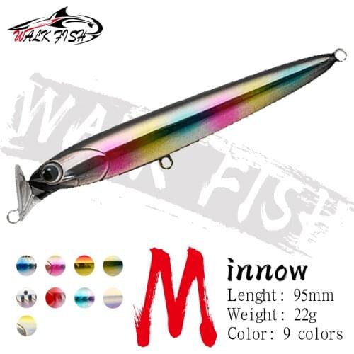 WALK FISH 95MM 22G Minnow Fishing Lure Sinking Artificial Baits Wobblers Fishing Bait 3D Eyes Hard Bait Saltwater Fishing Tackle