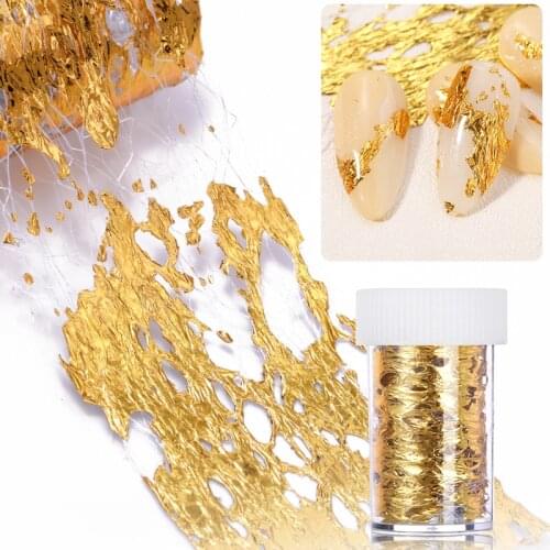 1 Box Gold Silver Aluminum Foils Bronze Nail Stickers 3D Mesh Nail Transfer Foil Slider Nail Art Decals Paper DIY Decoration