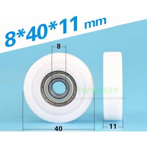 1pcs 8*40*11mm M6x40x11mm M8x40x11mm 608ZZ coated bearing wheel/guide wheel/pulley, pom, 4cm rolling wheel