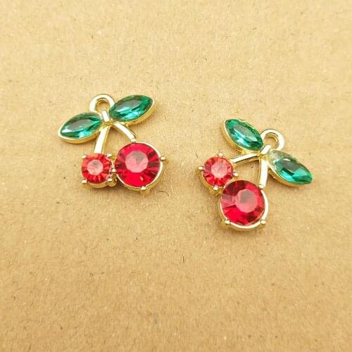 10pcs 14x16mm cherry charm for jewelry making earring pendant bracelet necklace charm diy finding