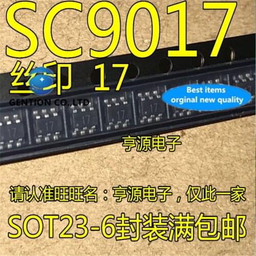 50Pcs SC9017 9017 SOT23-6 Silkscreen17 17R Dual light indicating charging chip in stock 100% new and original