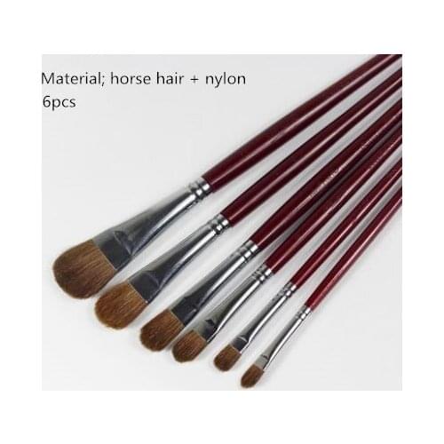 6pcs Artist Pen Brushes Watercolor Pen Acrylic Oil Watercolour Painting Nylon Hair Model Paint Brush