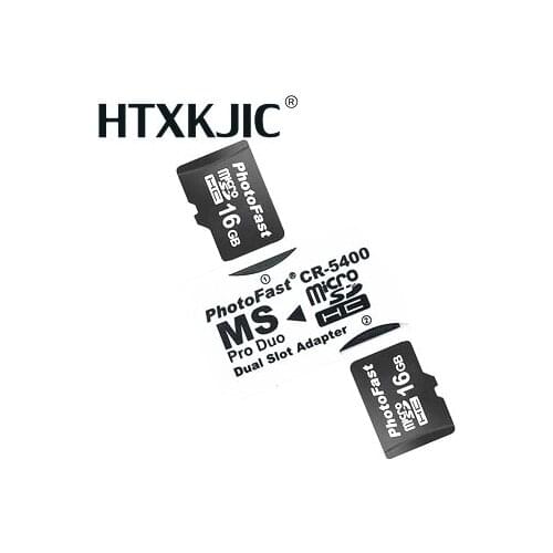 Memory Card Adapter 2 microSD/micro SDHC Cards Adapter Micro SD TF to Memory Stick MS Pro Duo for PSP Card White