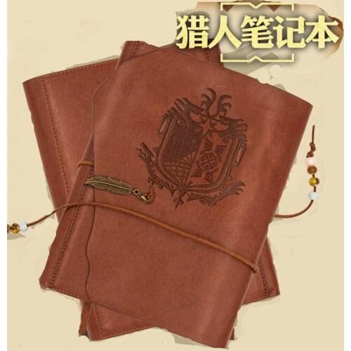 1pcs Anime Monster Hunter Cosplay Prop Notebooks Leather Cover Journal Diary Books Collection for Women Men Christmas Gifts