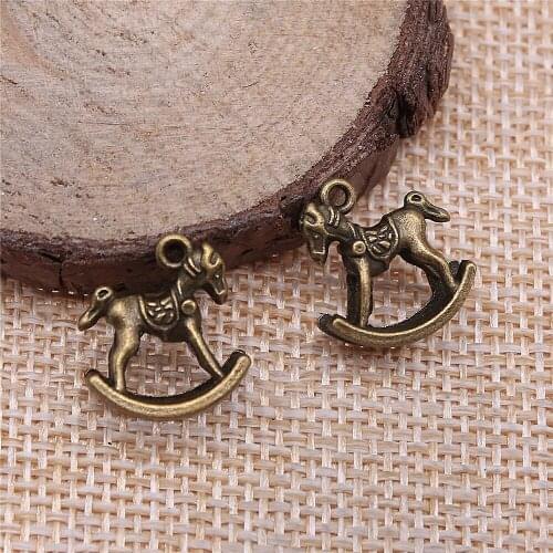 Free shipping 54pcs 16x14mm antique bronze Trojan Horse charms diy retro jewelry fit Earring keychain hair card pendant
