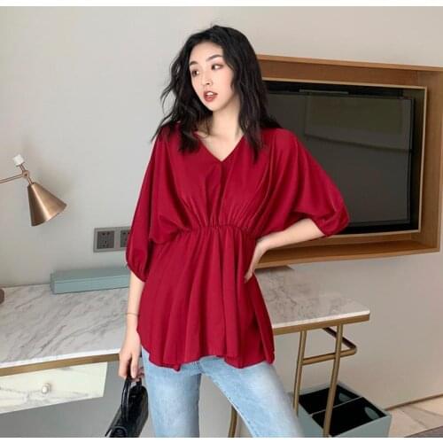 Blouse Women Shirt V-neck Female 2021 Spring And Summer Loose Top Shirt Blusas Mujer De Moda