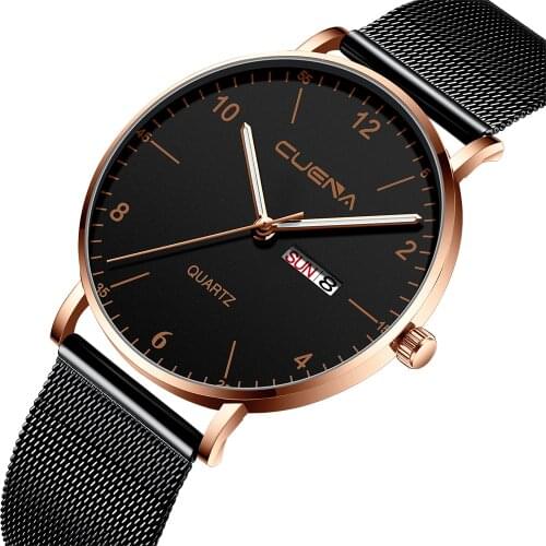 CUENA Watch Men Ultra-thin Fashion Quartz Business Clock Mens Watches Top Brand Luxury Waterproof Wrist Watch Relogio Masculino