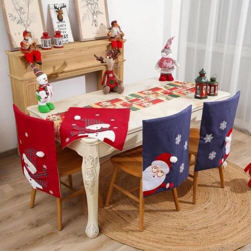 Christmas Xmas Non-woven Chair Cover Family Dinner Hotel Restaurant Decoration Chair Covers