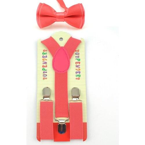 Kids Suspenders Gallus Tie Set Boys Girls Adjustable Elastic Suspenders For Trousers Brace Bow Tie Set Clothing Accessories Gift