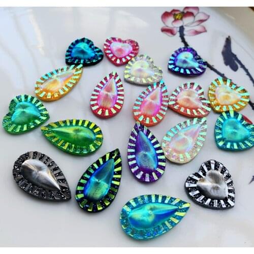 DIY16*28mm water drop mineral surface flat back sewing 2 pore resin rhinestone wedding decoration 60pcs/lot