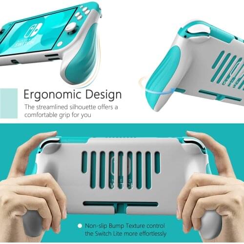 For Nintendo Switch Lite Handle Grip Case, Switch Lite Hand Grips Handles Ergonomic Protective Case Kit With Screen Protector