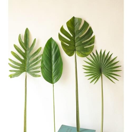 Simulation Plastic Turtle Leaf Artificial Latex Leaves for Home Garden Decoration Wedding Background Flower Accessories Plants