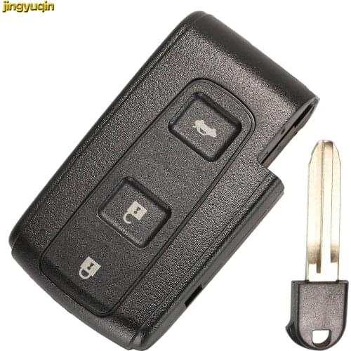 Jingyuqin 10pcs 3 Buttons High Quality Smart Car Key Shell For Toyota Prius Corolla Verso Toy43 Uncut Blade Remote Key