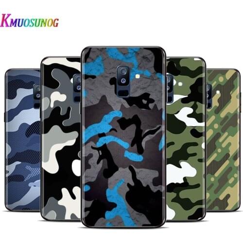 Camouflage Pattern For Samsung Galaxy A3 A5 A6 A7 A8 A9 A6S A8S A9S Star Plus 2016 2017 2018 Black Silicone soft Phone Case