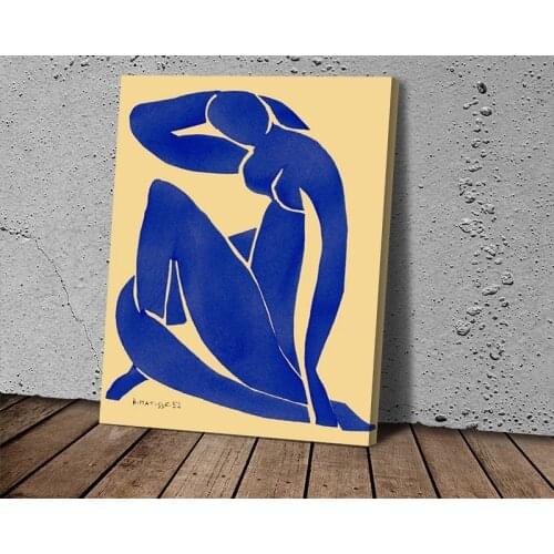 Canvas Painting Wall Art HD Printing Blue Nude Poster Abstract Beautiful Cute Home Decorative Modern Living Room Modular Picture