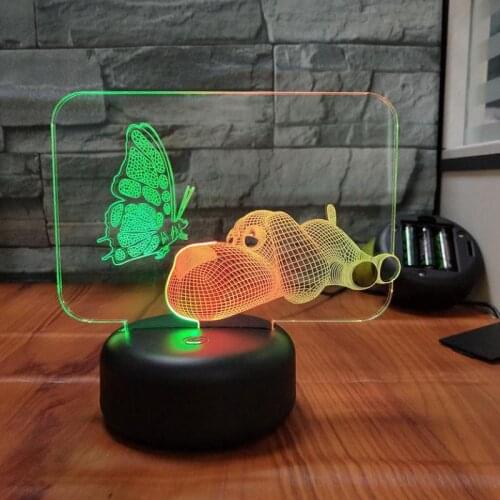 Creative Colorful 3d Light Fixtures Touch Charging Led Stereo 3d Lamp Gift Atmosphere Usb Led Led Night Light