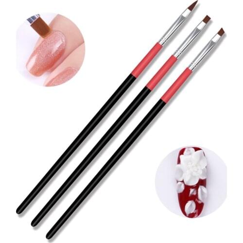 Nail Art Liner Wooden Painting Drawing Flat Builder Thin Stripe Line Drawing Pen DIY UV Gel Tips Carving Pen Manicure Tools Kit