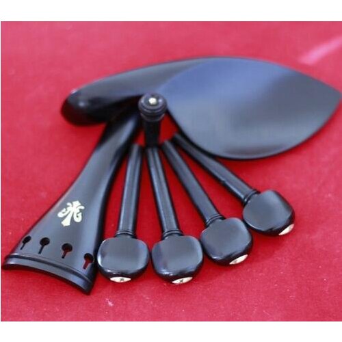 Brand new natural ebony 4/4 violin parts accessories tailpiece chinrest endpin
