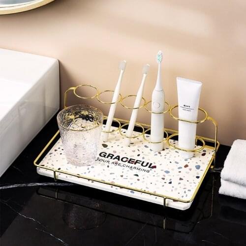 Electric Toothbrush Holder Rack Diatomite Absorbent Bath Accessories Water Drying Facial Cleanser Mat Bath Storage Tray