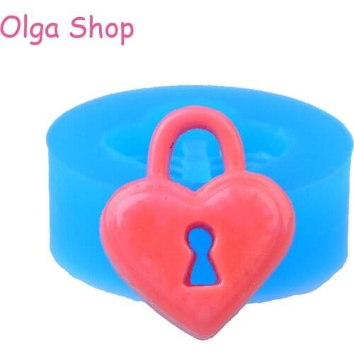 QYL055 21.9mm Heart Key Lock Silicone Mold - Sugarcraft, Fondant, Baking Tools, Cookie Biscuit, Scrapbooking, Resin, Candy Mold