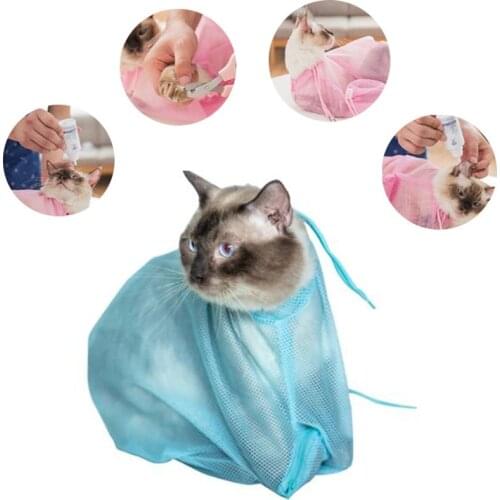 Pet Cat Bath Mesh Bag Multifunctional Adjustable Anti-Scratch Pull-Resistant Grooming Washing Bags Cat Supplies