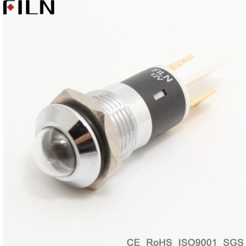 FILN FL1M-14SJ-1 12V 24V 220v red blue green white led Metal Indicator 14mm pilot Signal light lamp