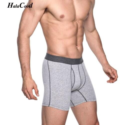 Hot Sell Fashion Sexy Long Boxer Men Cueca Sexy Mens Cotton Large Underwear Boxers Shorts Breathable Cotton U Pouch Underpants