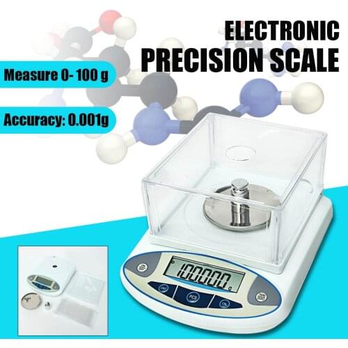 ZEAST 100x0.001g 1mg Digital LCD Lab Laboratory Analytical Balance Electronic Precision Jewelry Scale Portable Weight Scale
