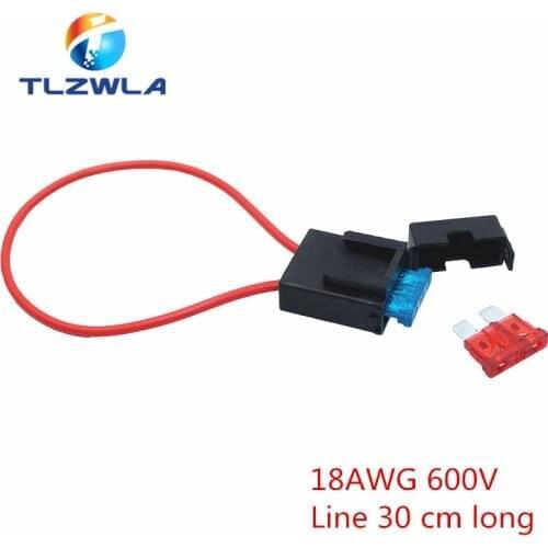 100PCS 18AWG 600V Waterproof Auto Inline Medium In-Line Fuse Holder + 1pcs Fuse Inserts