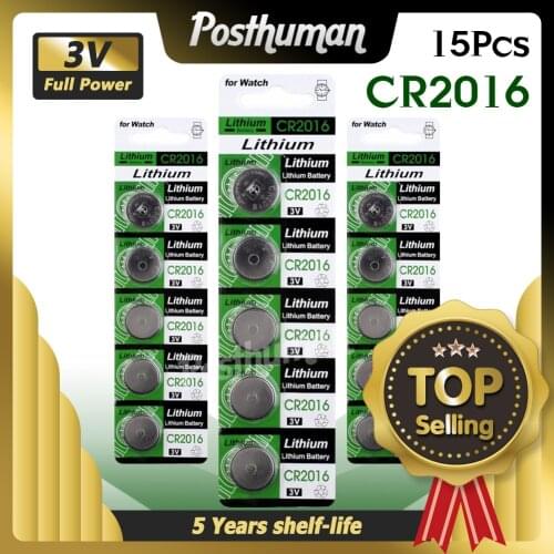 15pcs/pack CR2016 Lithium Battery 3V LM2016 BR2016 ECR2016 toy watch computer LED light coin disposable button battery