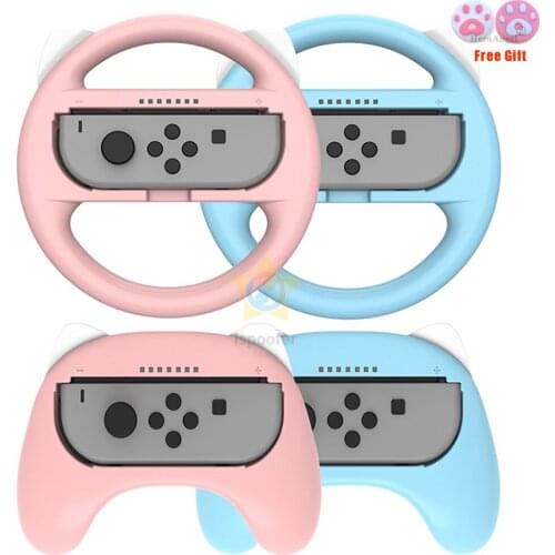 4 in 1 Left and Right Hand Grips Controller Joystick Grips Racing Steering Wheel for Nintendo Switch NS